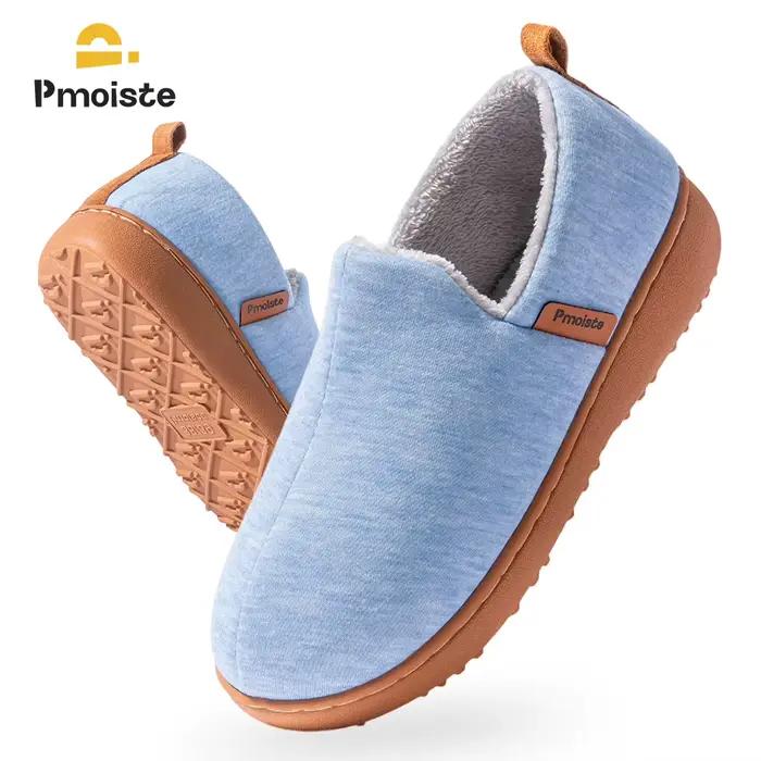 Pmoiste doux maison bottes pantoufles femmes confortable chaud TPR coin mémoire mousse concepteur ma