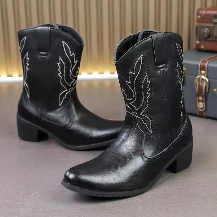 Bottes Western pour hommes, bottes de cowboy confortables, bottes hautes pour hommes, bottes à semel