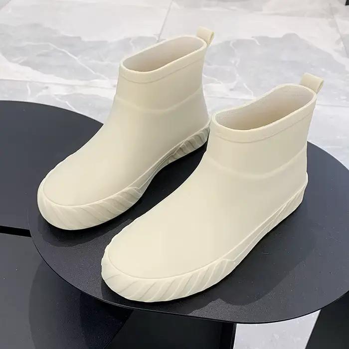 Bottes de pluie antidérapantes pour femmes, bottes courtes en caoutchouc, chaussures imperméables po