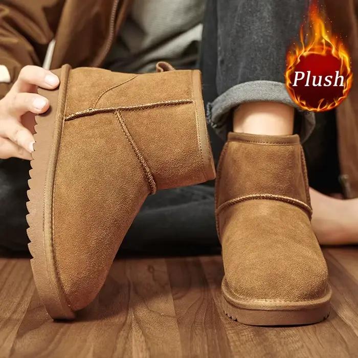 Sanlitai grande taille bottes pour hommes hiver chaud essentiel Extra épais polaire noir gris châtai