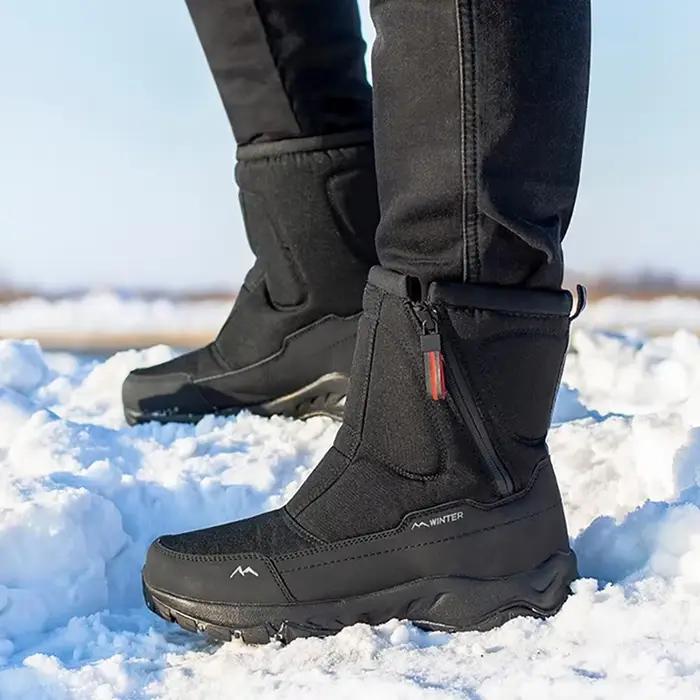 Hommes bottes 2025 chaussures d'hiver pour hommes bottes de neige chaudes mi-mollet hommes chaussure
