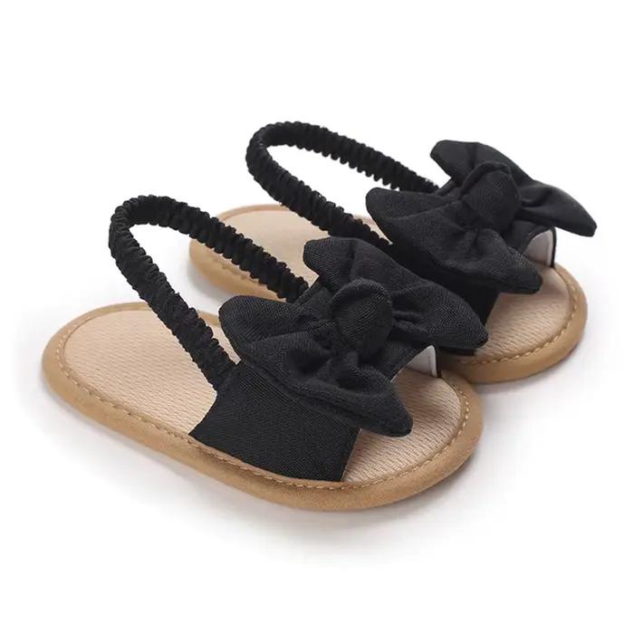 Sandales d'été pour bébés filles, nœud 3D, semelle souple, Parker ouvert, chaussures de marche pour 
