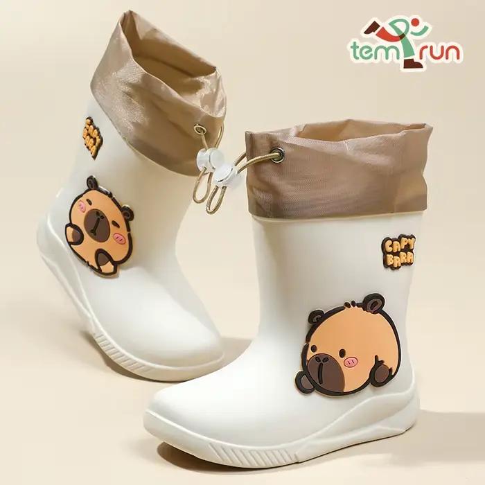 Bottes de pluie imperméables pour enfants, motif Capybara de dessin animé, pour garçons et filles, b