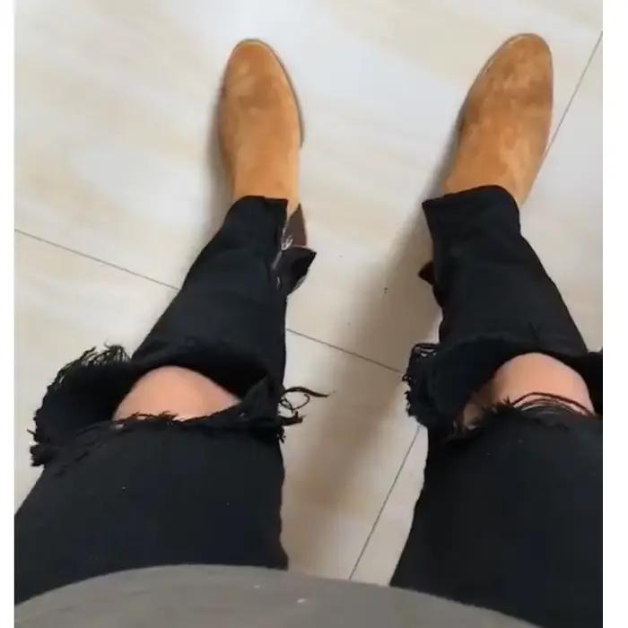 Bottes Chelsea marron en cuir véritable pour hommes, chaussures d'automne et d'hiver faites à la mai