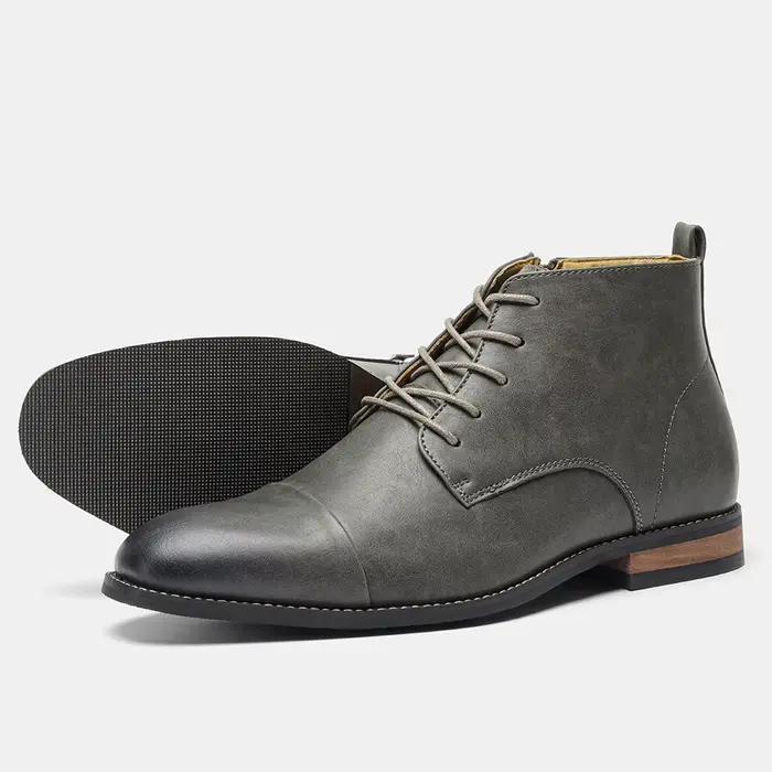 Bottes en cuir décontractées 2026 – Chaussures confortables de marque tendance pour homme