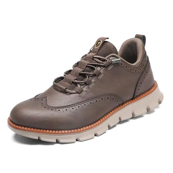 Grande taille 48 49 50 richelieu avec pointe d'aile Style britannique hommes Oxford chaussures en cu