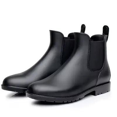 Stephanboots-Bottes de pluie basses et chaudes pour homme, chaussures d'eau imperméables pour la pêc