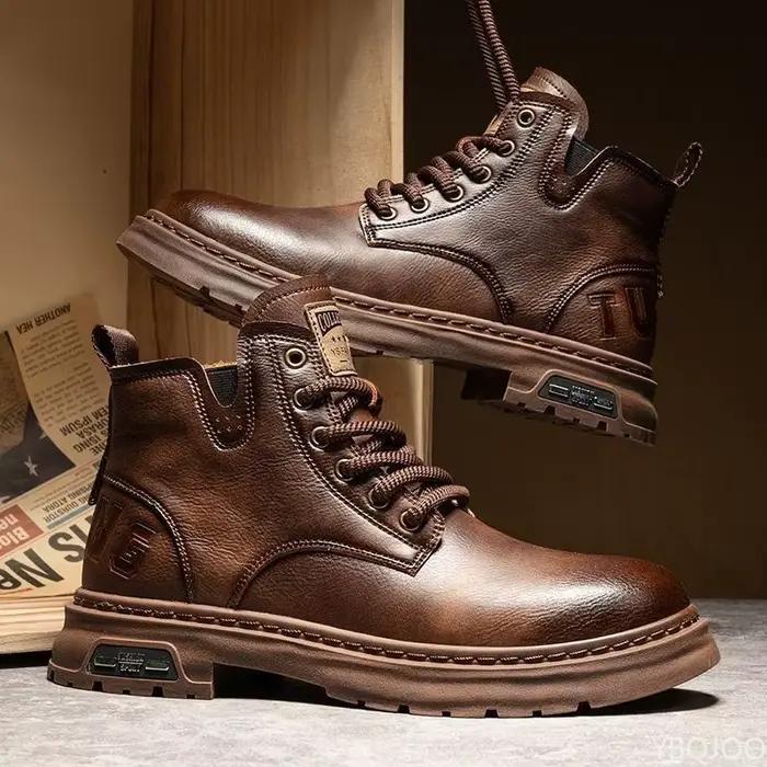 Nouvelles bottes courtes rétro confortables et élégantes pour homme – Chaussures montantes décontrac