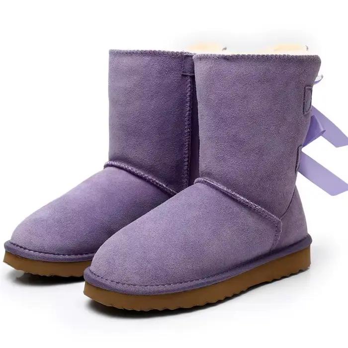 Cuir véritable 2025 femmes bottes de neige bottes d'hiver chaudes femmes bottes chaussures d'hiver c