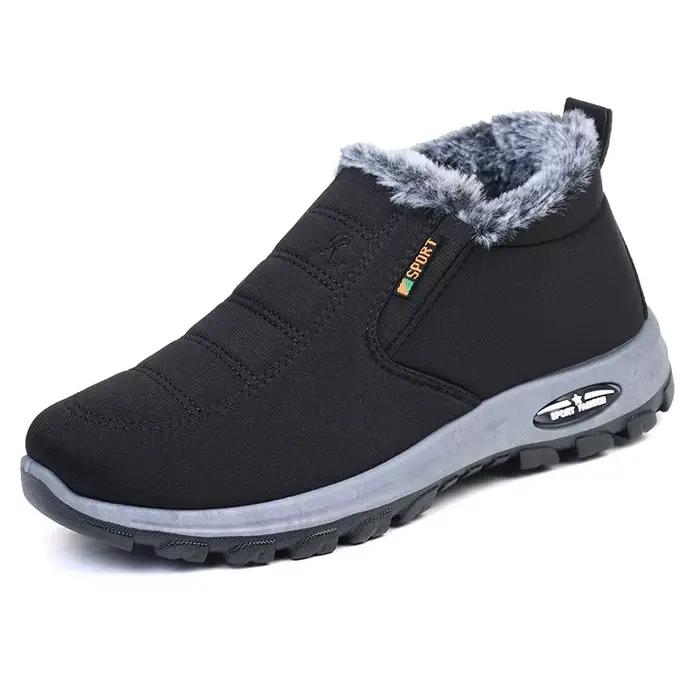 Nouvelles bottes de neige d'hiver chaussures antidérapantes en daim pour hommes bottes de fourrure c