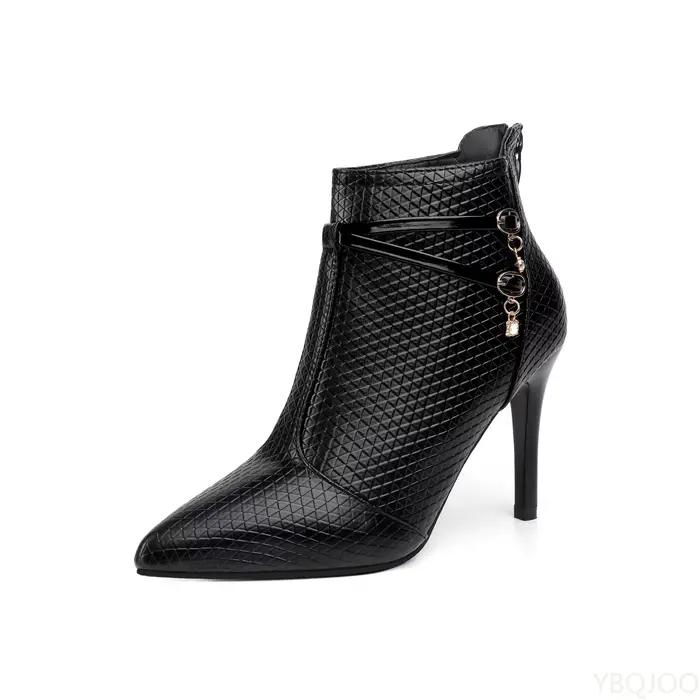Bottes courtes à talons hauts pour femmes, grande taille, à la mode, polyvalentes, en coton, chaudes