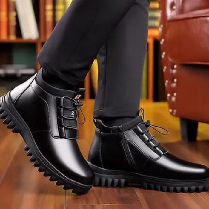 Bottes pour hommes à tige haute, chaudes et douillettes, style automne-hiver, confortables et polyva