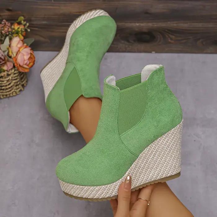Bottines compensées pour femmes, à semelle épaisse, plateforme imperméable, talon très haut, bottes 