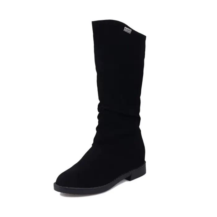 2025 bottes de neige femmes chaussures d'hiver décontracté femme mi-mollet bottes noir rouge doux co