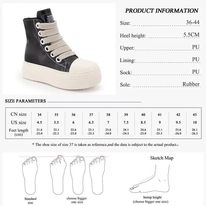 GMQM-Bottes de rinçage à plateforme en cuir PU pour femmes, chaussures rondes noires, Parker, à lace