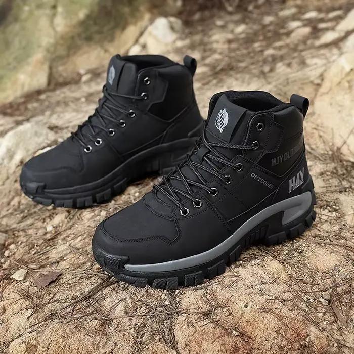 Bottes hautes en cuir pour hommes, bottes de combat respirantes, bottes de randonnée antidérapantes 