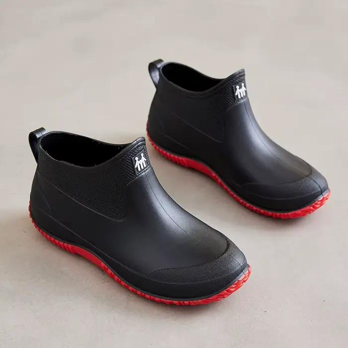 Bottes de pluie courtes en caoutchouc pour femmes et hommes, résistantes à l'usure et antidérapantes