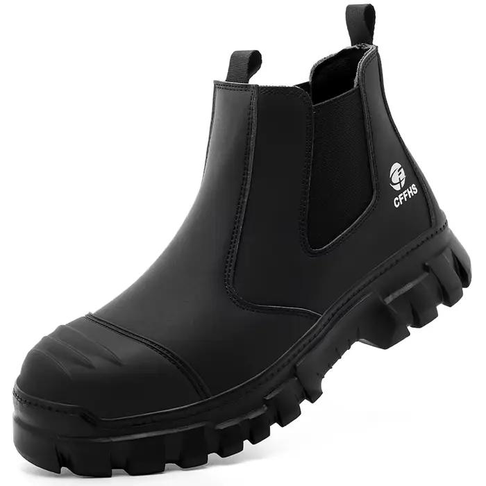 Bottes de travail de sécurité pour hommes, chaussures à bout en acier, anti-écrasement, anti-perfora