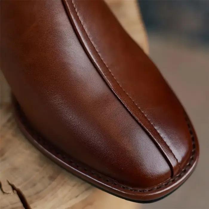 Bottes de rinçage en cuir véritable pour femmes, talons hauts, fermeture éclair, noir, élégant, bott