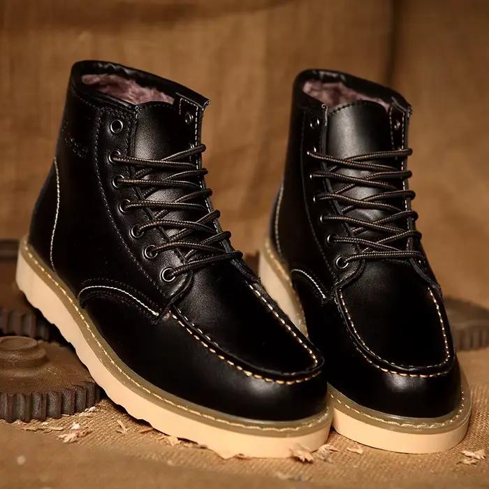 Cuir véritable hommes désert bottes décontracté en plein air semelle souple chaussures de marche en 
