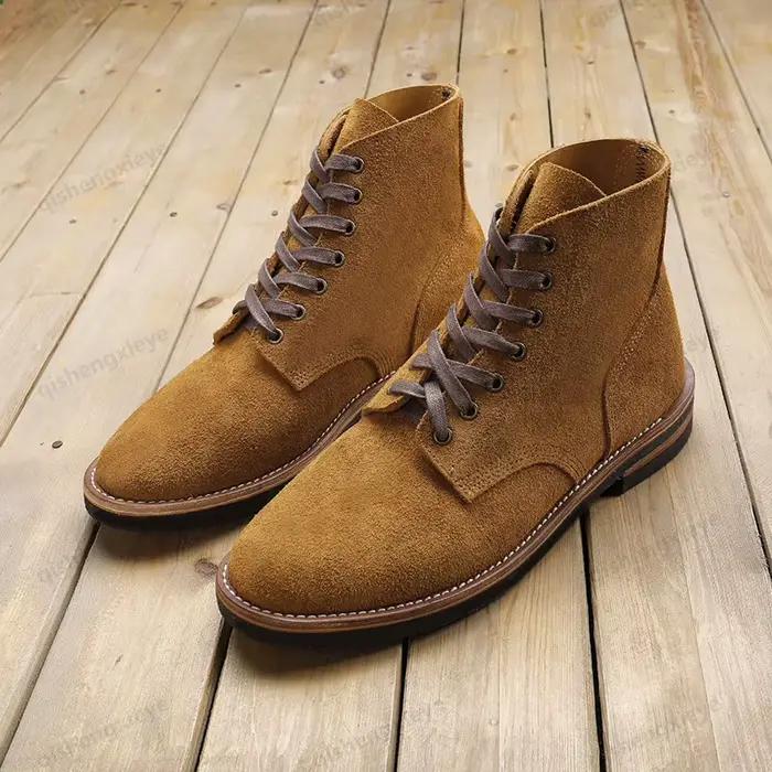 DTW01 RockCanRoll-Bottes cousues Goodyear en cuir de vache véritable italien, daim, sur mesure, tail