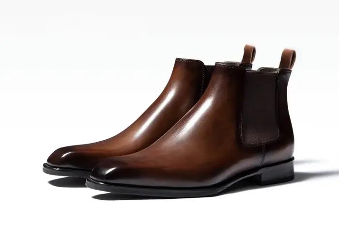 Bottines Chelsea rétro pour hommes, bottines en cuir faites à la main, montantes, décontractées, cla