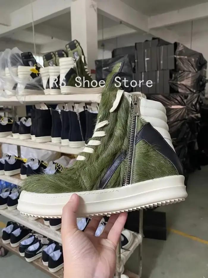 Ro hommes bottine armée vert crin bottes femmes Sneaker crin haut chaussure chaussures décontractées