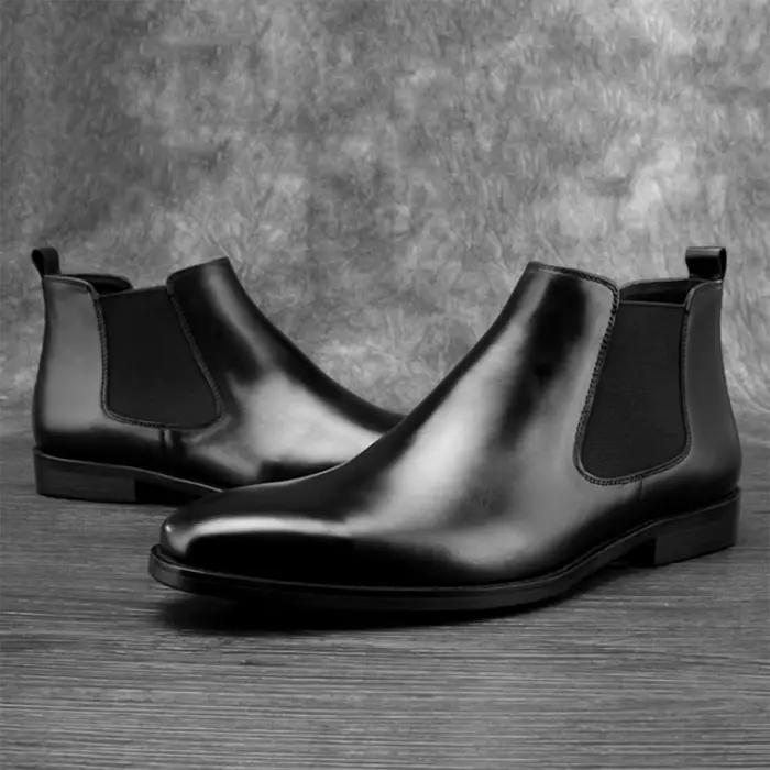 Bottes Chelsea en cuir de veau pour hommes, chaussures d'hiver britanniques en Stock, bottes occiden