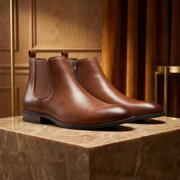 Bottes pour hommes confortables, rétro, de haute qualité, classiques, tendance 2026, bottes en cuir 