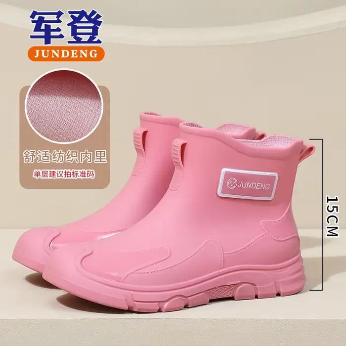 Bottes de pluie basses confortables pour femmes, doublées polaire, légères et imperméables, adaptées