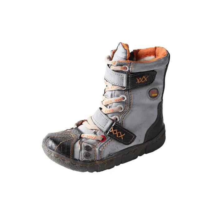 TMA EYES – bottes en cuir PU lavé à Double sangle avec doublure en fausse fourrure pour femme