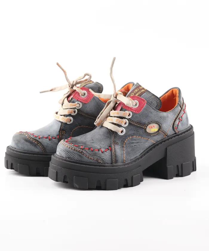 TMA EYES Chaussures en cuir massif pour femme, semelle légère, talons hauts, polyvalentes, augmentan