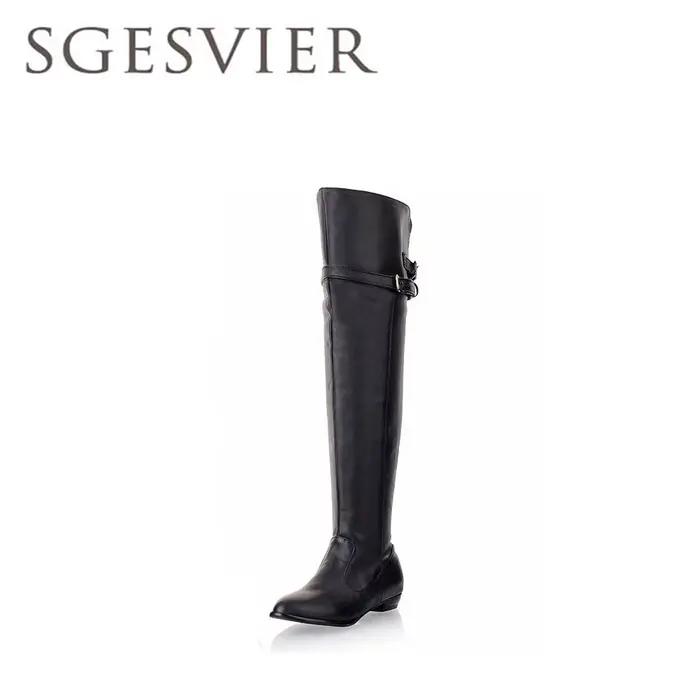 SGESVIER-Bottes montantes décontractées pour femmes, chaussures pour dames, Parker rond, grande tail