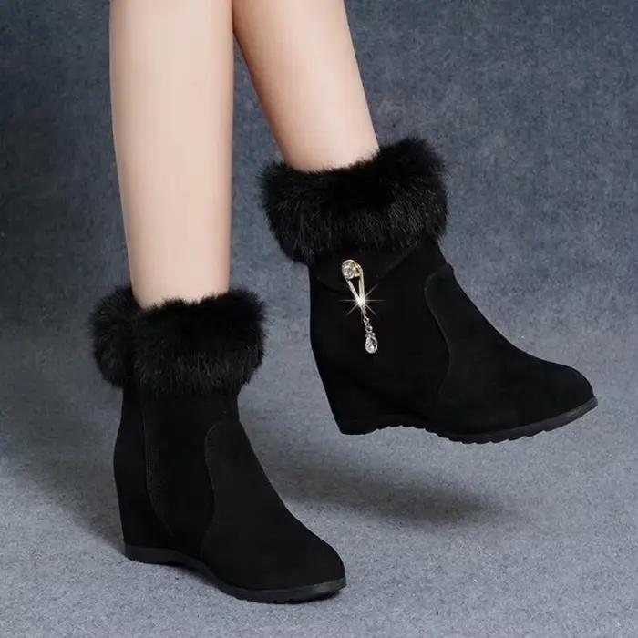 Bottines compensées pour femmes, escarpins à hauteur compensée, chaussures à plateforme en métal et 