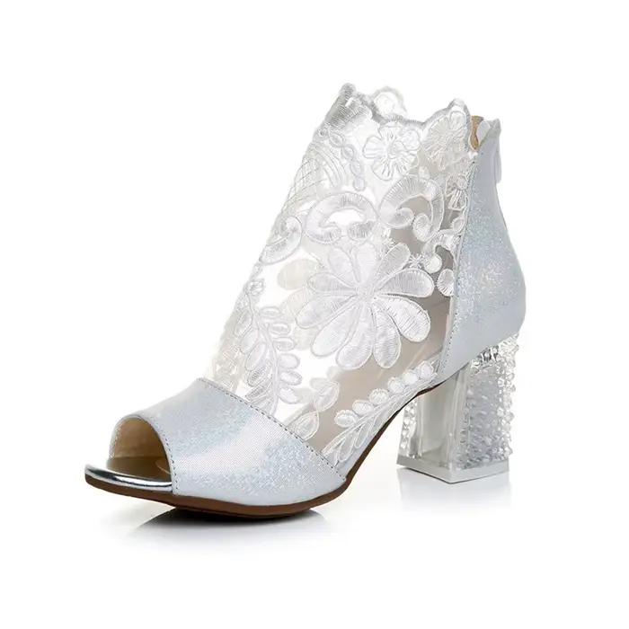 Bottines à talons hauts en cuir rose pour femmes, optique avec fil de maille sauvage, bottes Bud Inj