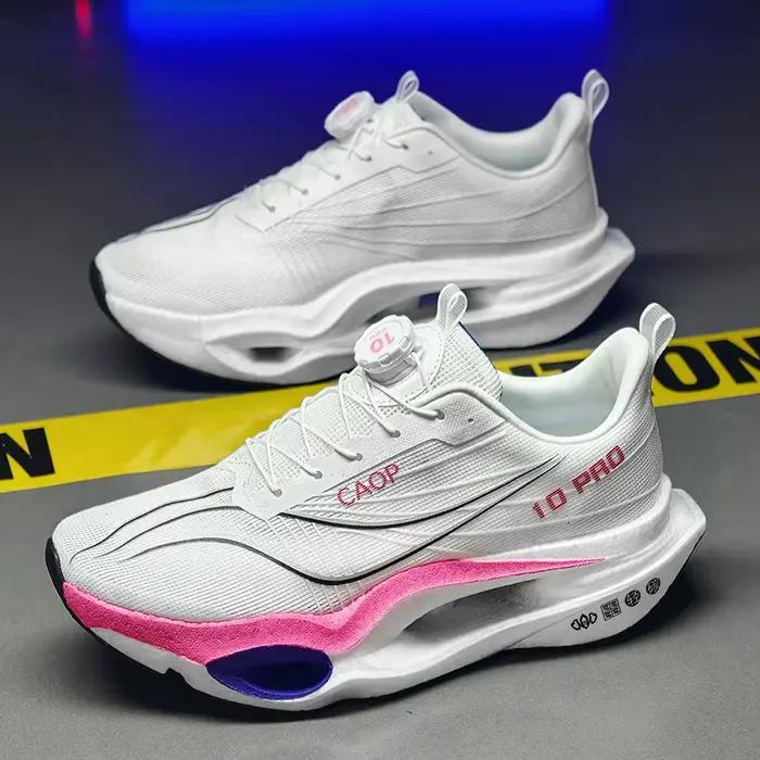 Chaussures de course avec plaque en carbone, spécialité marathon, respirantes, légères, confortables