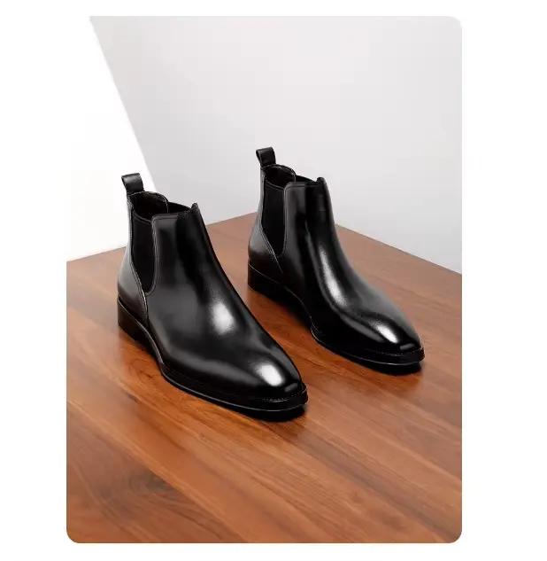 Bottes montantes à bout pointu pour hommes, vêtements de travail de Style européen, chaussures durab