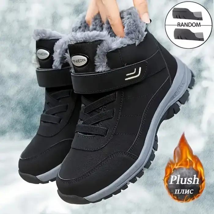 Bottes d'hiver chaudes doublées de polaire, antidérapantes, absorbant les chocs, résistantes aux tac