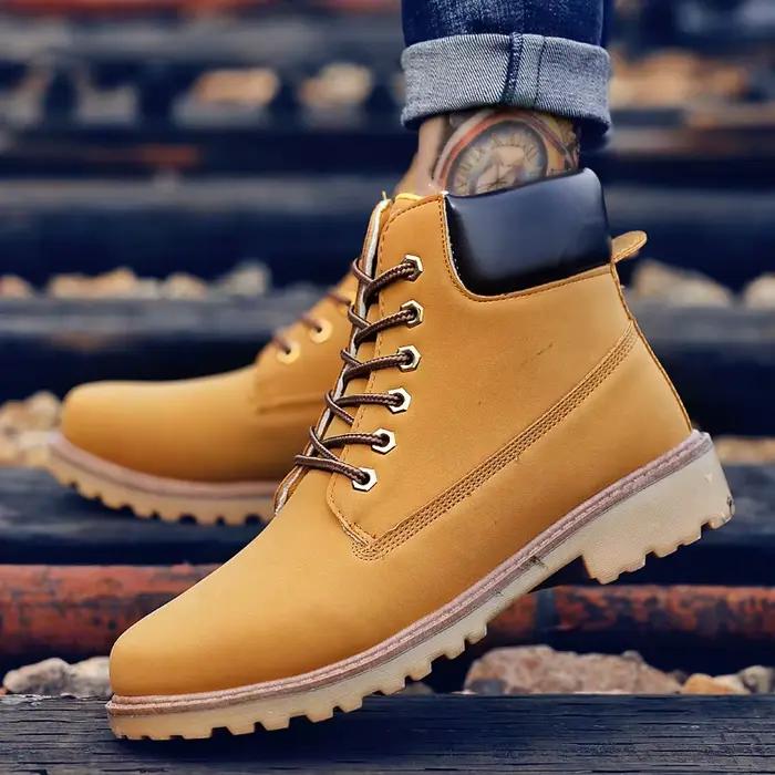 Marque hommes bottes style britannique unisexe bottines mode luxe hommes moto botte haute qualité en