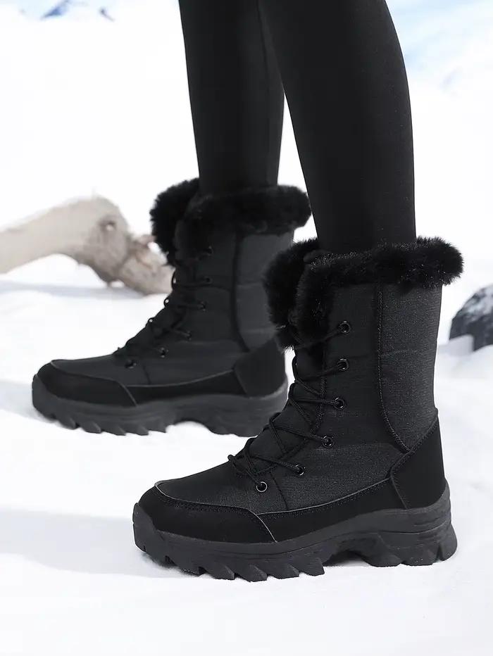 Bottes de neige d'hiver pour femmes, imperméables, antidérapantes, chaudes, style nord-est, grandes 