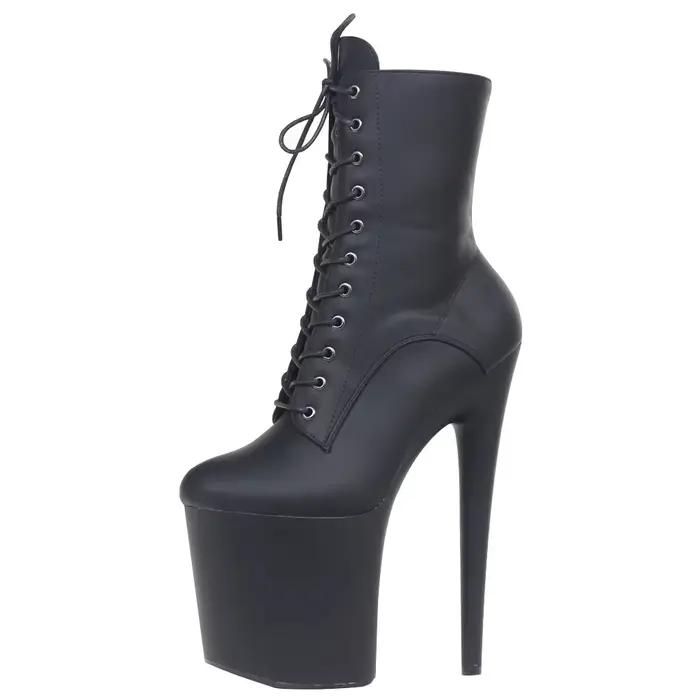 INS Style 20CM talons hauts extrêmes plate-forme bottes à lacets Sexy pôle danse bottines fermeture 