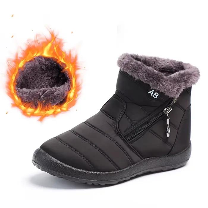 Bottes de neige d'hiver pour femmes, bottes de marche confortables et légères, simples et chaudes, c