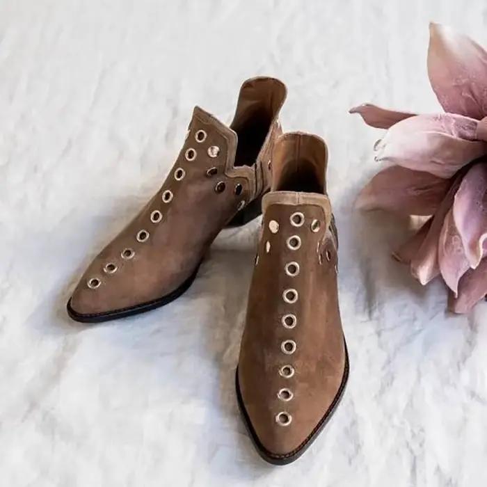 Bottines rétro à rivets pour femmes, bottes courtes personnalisées, chaussures taille 34 à 43