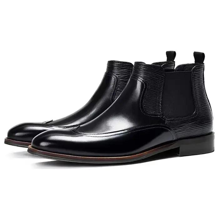 Bottes de luxe rétro pour hommes, botte de rinçage, chaussures provoqué d'affaires classiques, desig