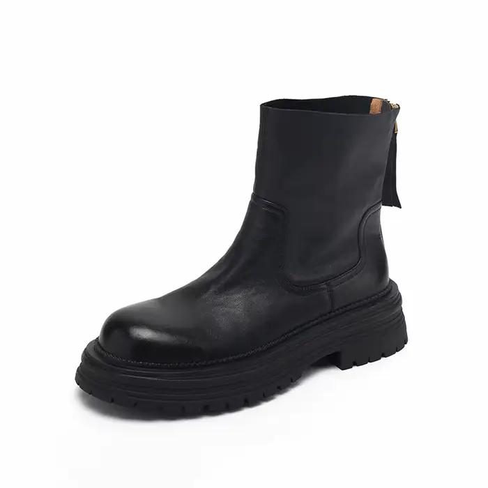 Bottines marron ArdenFurtado pour femmes en cuir de vache, décorées de boucles, style britannique, f