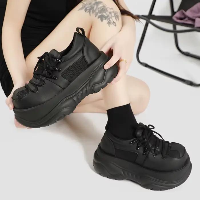 Chaussures Derby à plateforme pour femmes, Harajuku, laides et mignonnes, polyvalentes, grande tête,