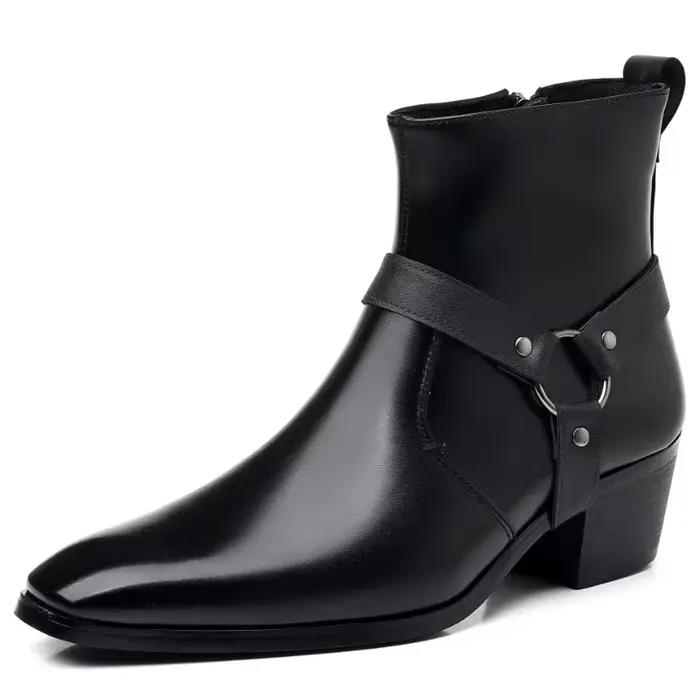 Bottes Chelsea de styliste pour hommes, bottes de Cowboy de luxe de haute qualité, noires et brunes,