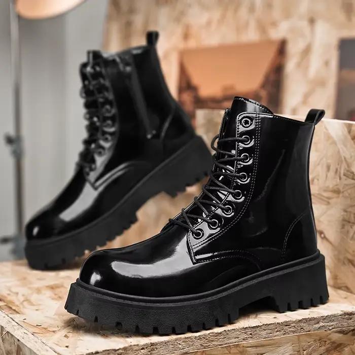 Bottes hautes pour hommes quatre saisons nouveaux styles mode semelle souple confort bottes de ville