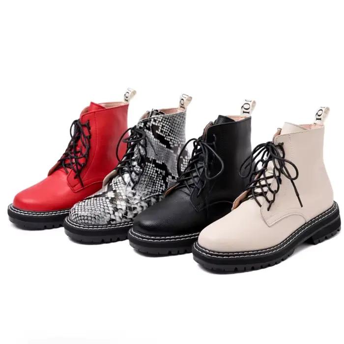 Bottines pour femmes DIMANYU, nouvelle collection 2026, en cuir véritable, hiver, épaisses, avec fou