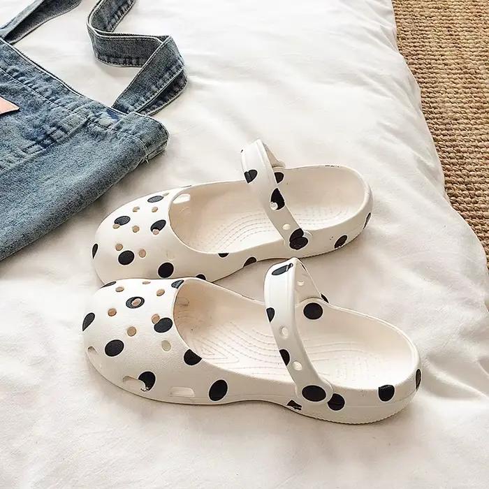 Chaussons Mary Jane à pois pour femme, nouvelle collection été 2026, semelle épaisse antidérapante e